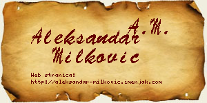 Aleksandar Milković vizit kartica